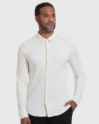 Do-It-All Comfort LS Button Up Shirt | Ecru