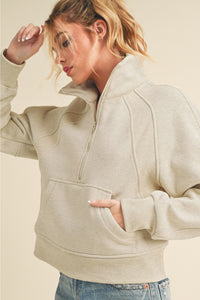 Dove Funnel Neck Half Zip