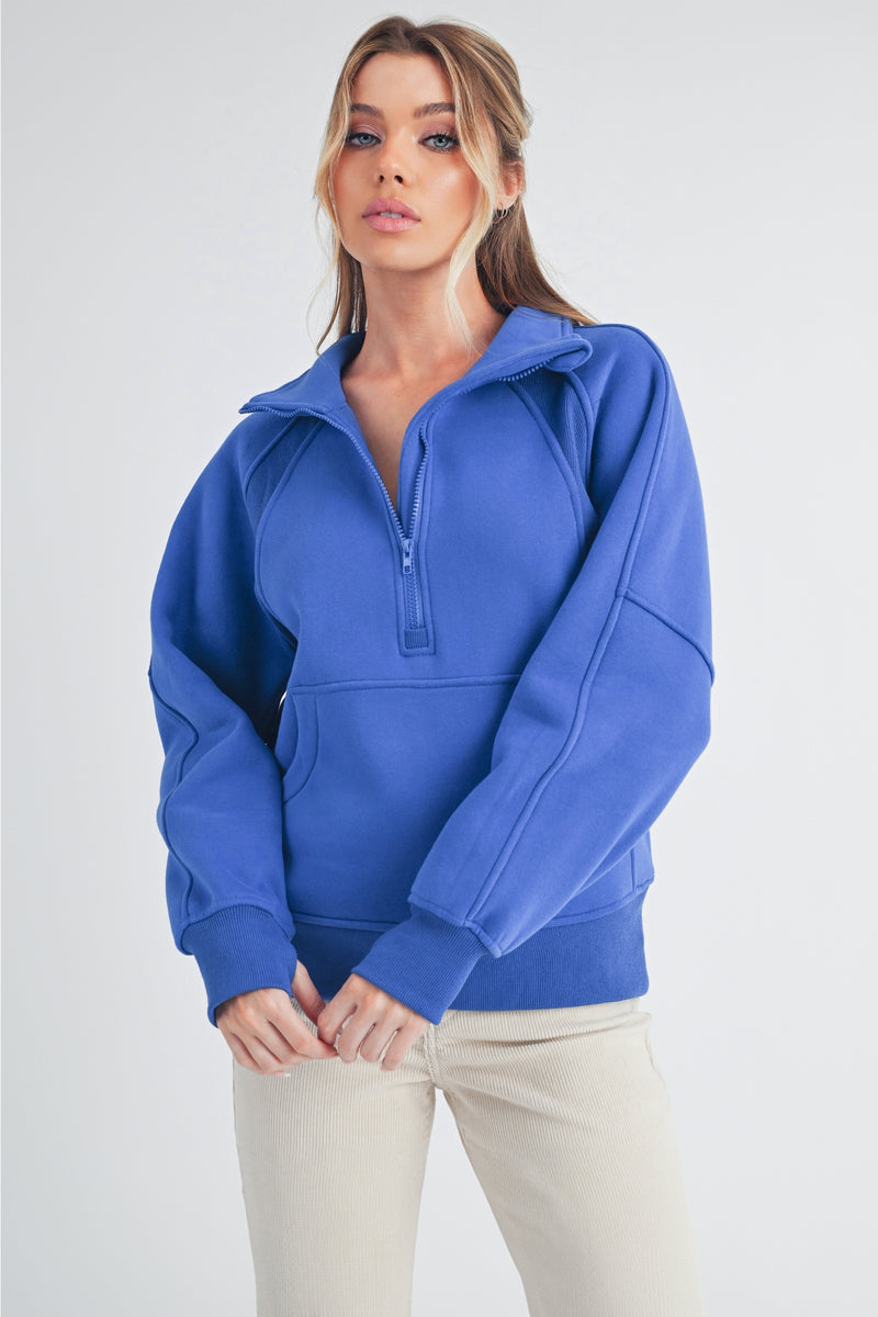 Dove Funnel Neck Long Half Zip