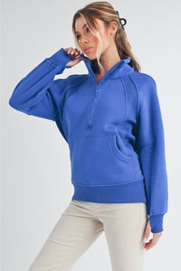 Dove Funnel Neck Long Half Zip