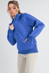 Dove Funnel Neck Long Half Zip