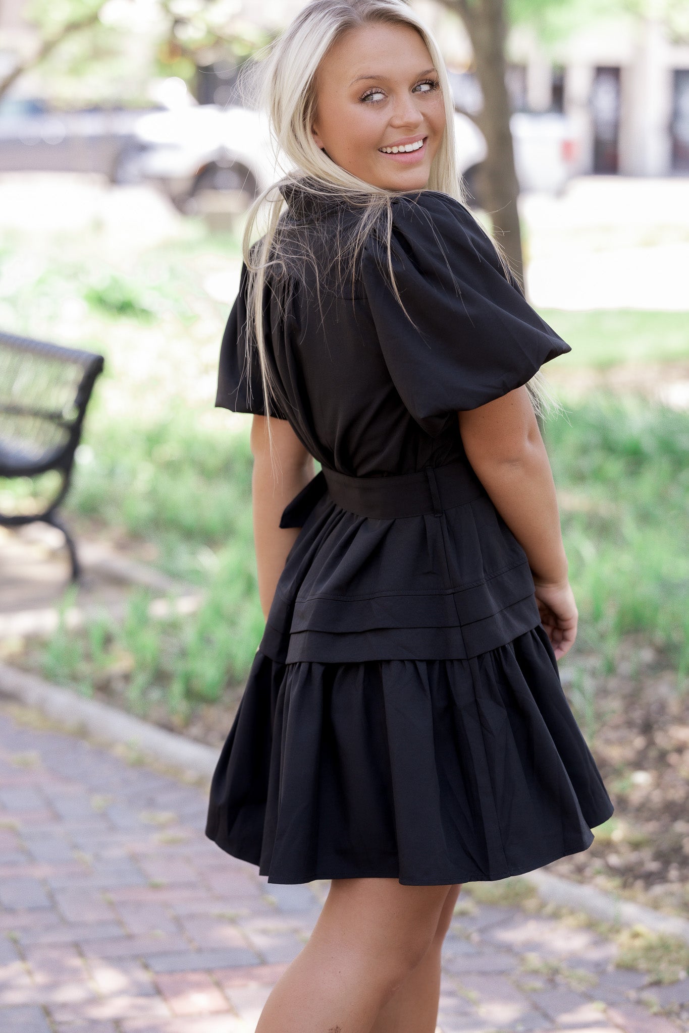 Puff Sleeve Passion Dress Black