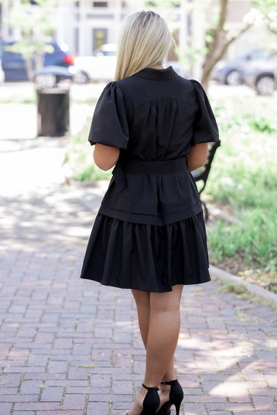 Puff Sleeve Passion Dress Black