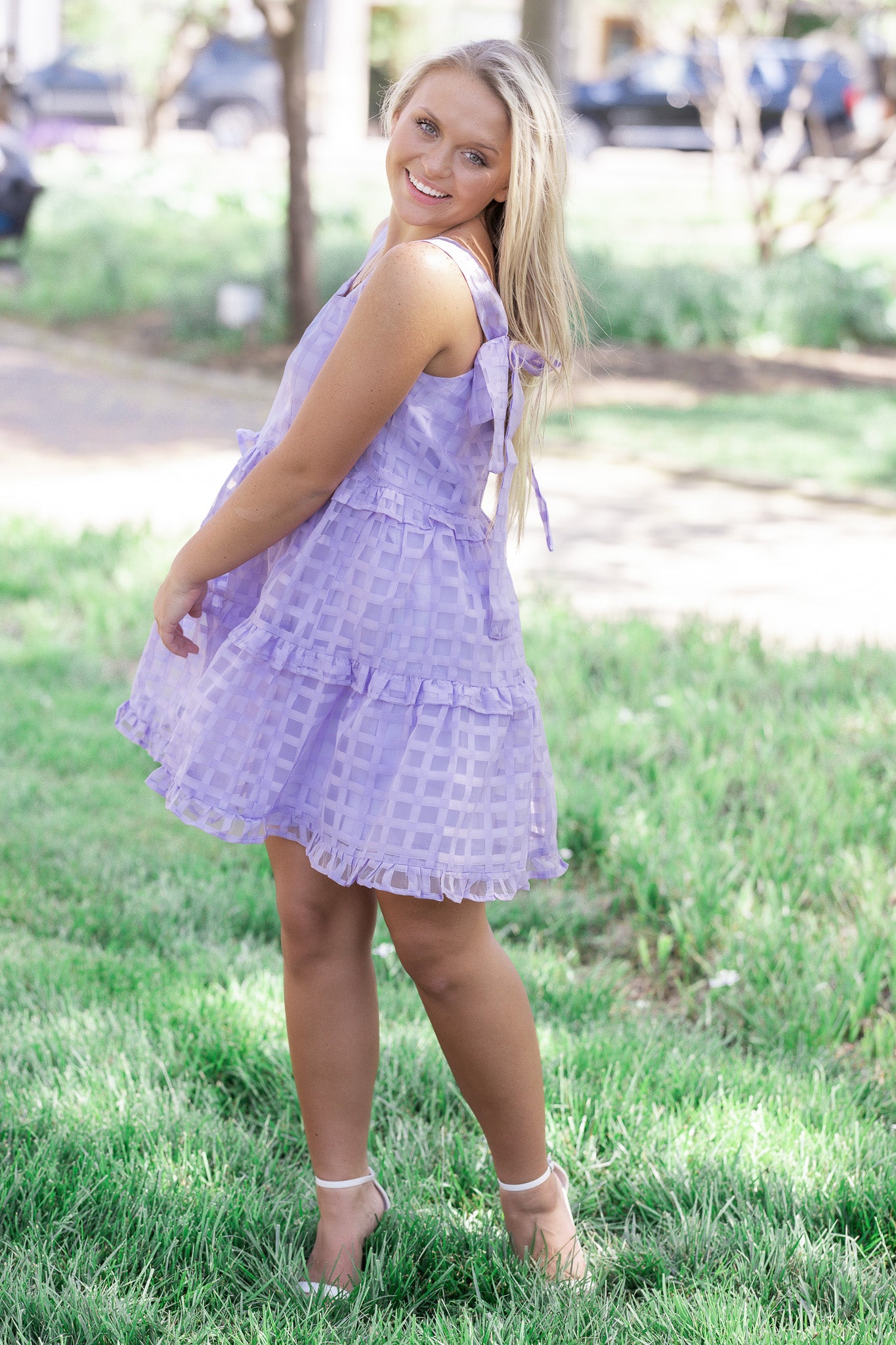 Gingham Grace Lavender Dress