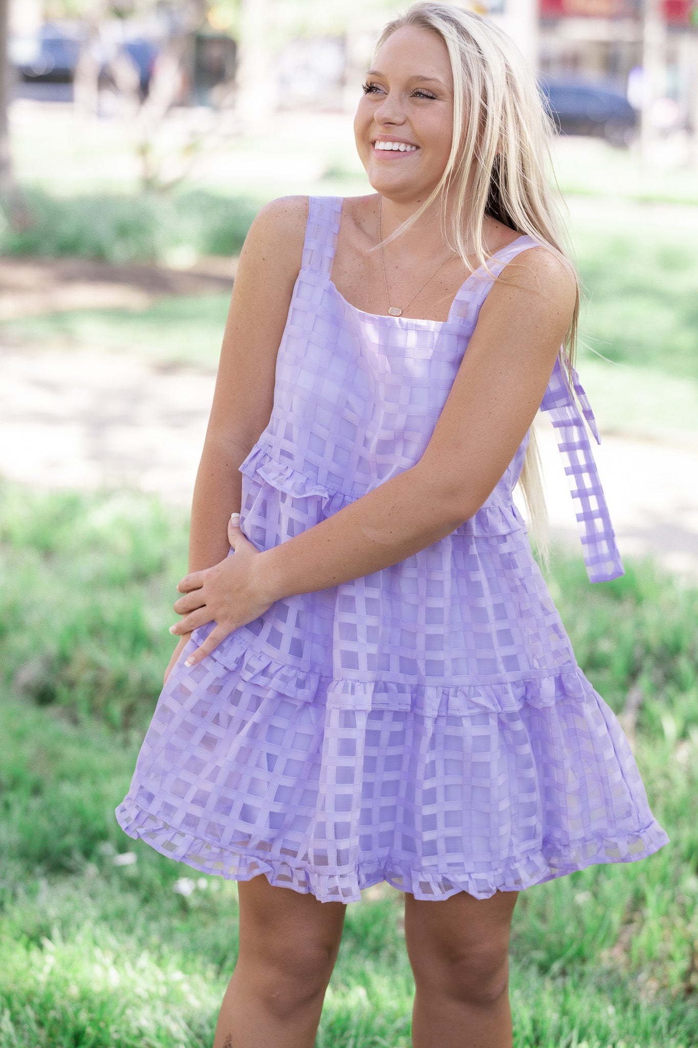 Gingham Grace Lavender Dress