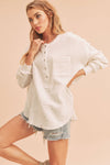 Crisp Morning Waffle Knit Top