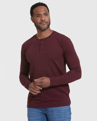 Long Sleeve Henley Shirt | Mahogany