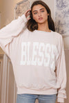 'BLESSED' Corded Graphic Sweatshirt