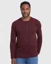 Long Sleeve Henley Shirt | Mahogany