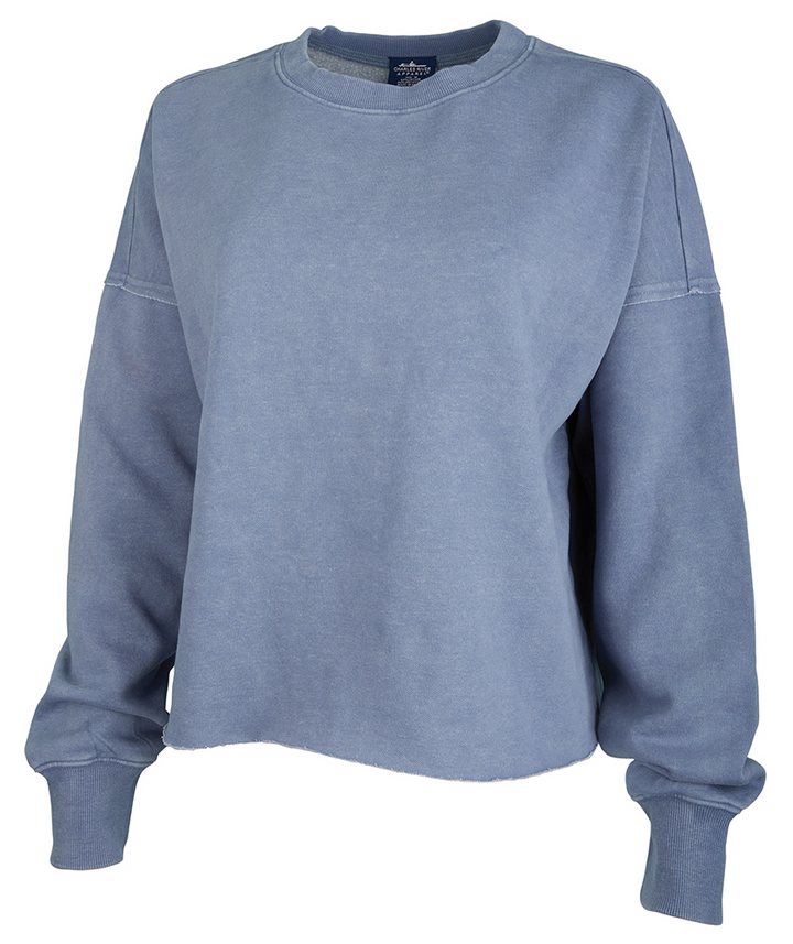 Clifton Distressed Boxy Sweatshirt Washed Blue