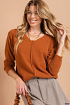 Horizon Outseam V-Neck Rust