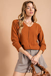 Horizon Outseam V-Neck Rust