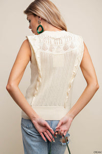 Vanillia Dream Crochet Sweater Vest