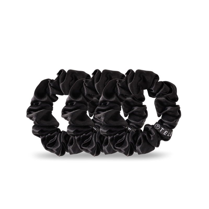 Jet Black Teletie Scrunchies