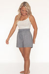 Evening Shade Linen Shorts Charcoal