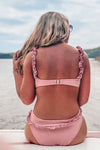 Sunset Serenade Ruffle Bikini Bottoms Dusty Rose