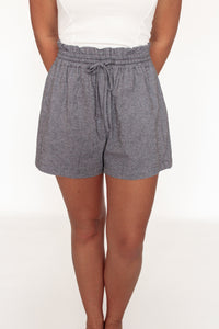 Evening Shade Linen Shorts Charcoal