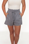 Evening Shade Linen Shorts Charcoal