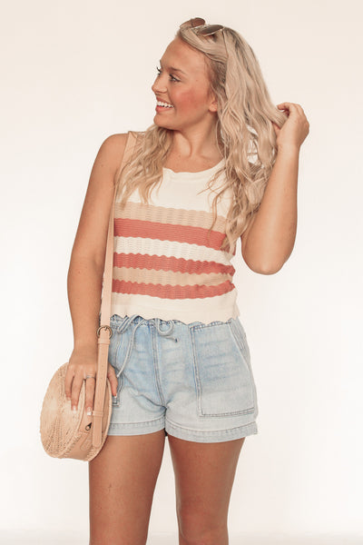 Scalloped Serenity Knit Top