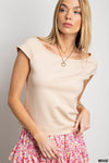 Nude Elegance Cap Sleeve Top