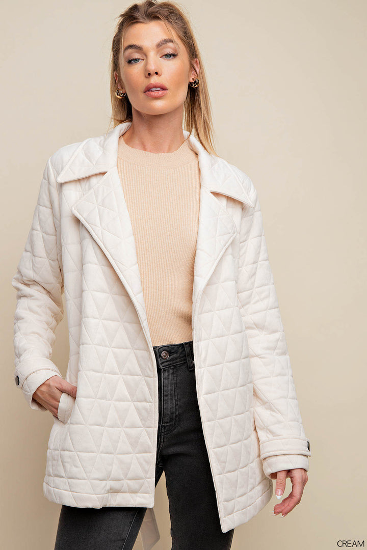 Winter Whispers Belted Jacket Cream