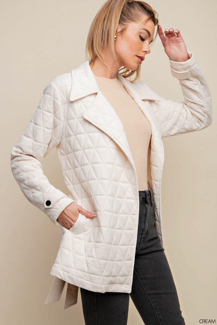 Winter Whispers Belted Jacket Cream