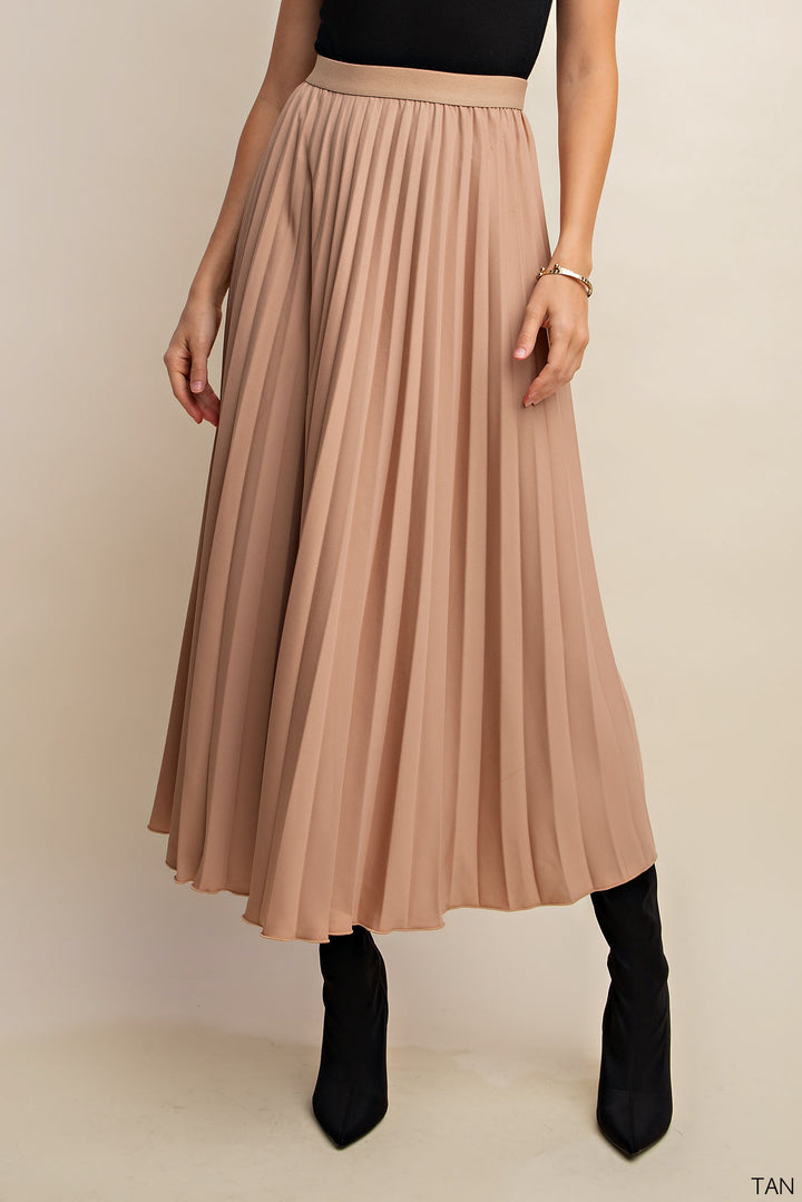 Tranquil Pleated Tan Skirt