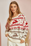 On Dasher, On Prancer Ivory Sweater