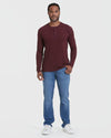 Long Sleeve Henley Shirt | Mahogany