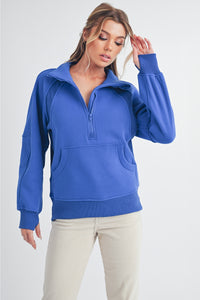 Dove Funnel Neck Long Half Zip