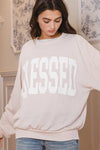 'BLESSED' Corded Graphic Sweatshirt