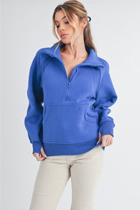 Dove Funnel Neck Long Half Zip