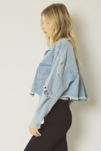 Make You Feel Pretty Cropped Denim Jacket