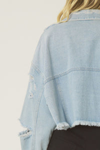 Make You Feel Pretty Cropped Denim Jacket