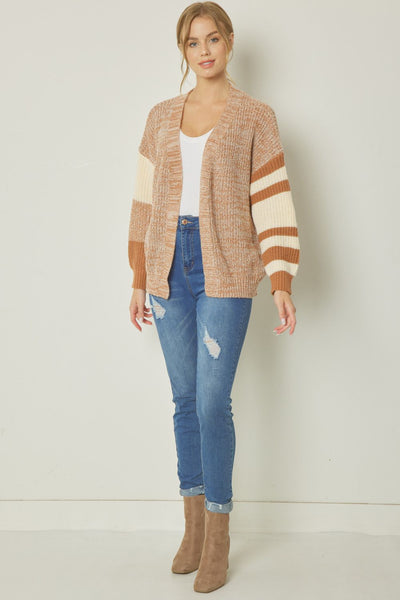 Nobody But You Colorblock Open Cardigan