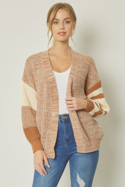 Nobody But You Colorblock Open Cardigan