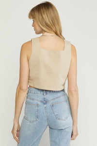 Let Me Know Sleeveless Crop Top Sand