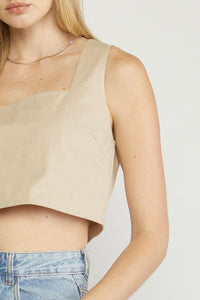 Let Me Know Sleeveless Crop Top Sand