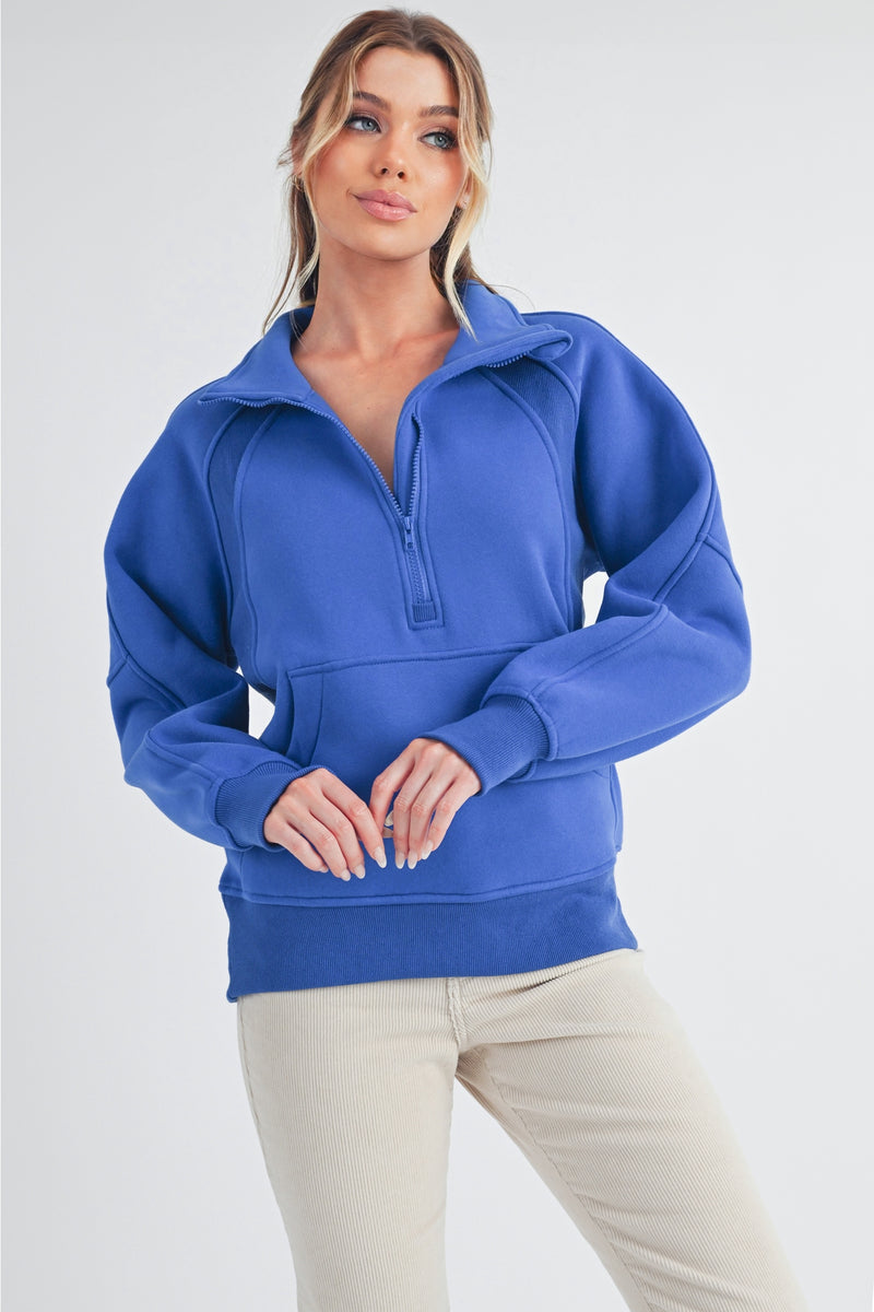 Dove Funnel Neck Long Half Zip