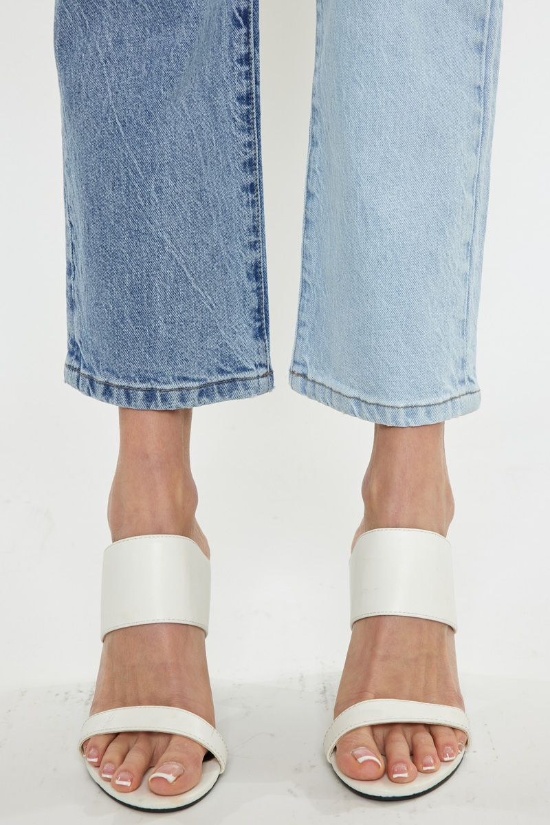 Josie Two Tone High Rise Straight Jeans