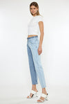 Josie Two Tone High Rise Straight Jeans