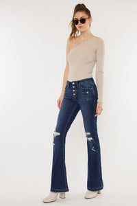 Liv Button Fly Flare Jeans