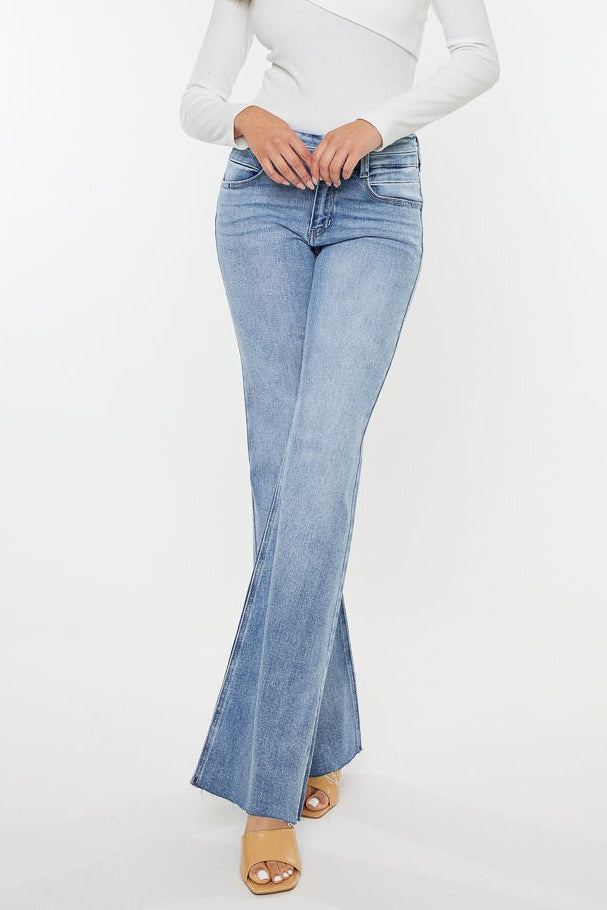 Ivy Double Button Flare Jeans