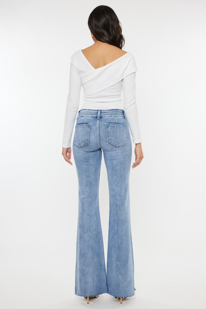 Ivy Double Button Flare Jeans