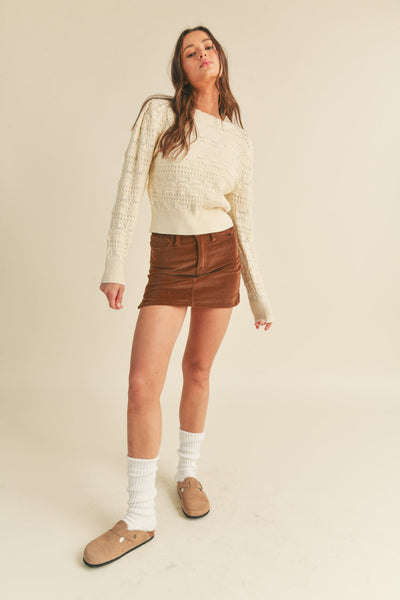 Happier Than Ever Knit Sweater Ivory