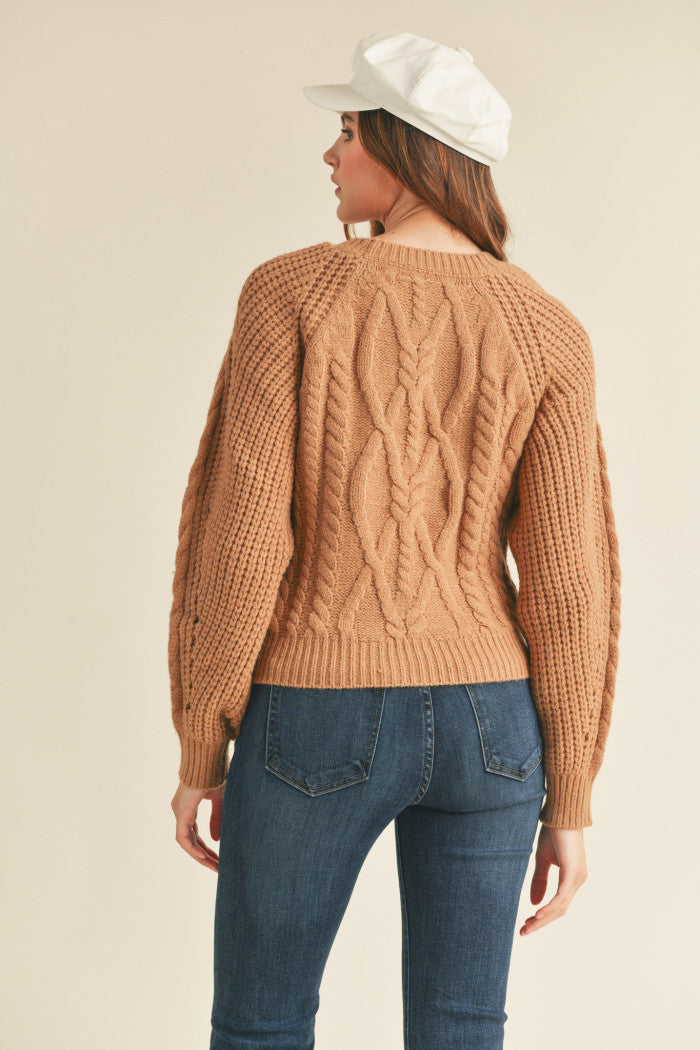 Love Me More Cut-Out Sweater Beige/Taupe