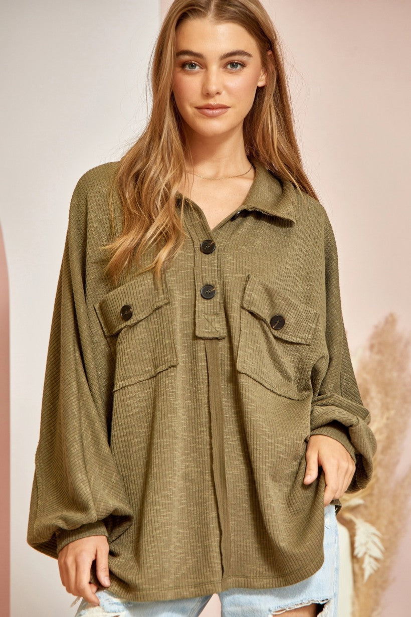 Cypress Henley Top Olive