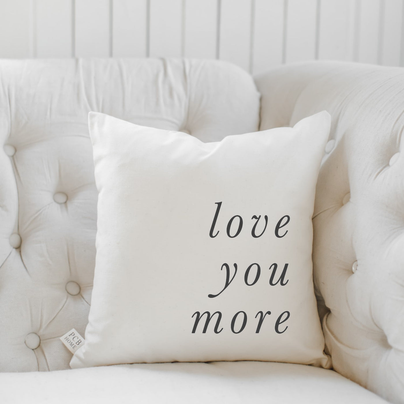 Love You More Pillow Natural