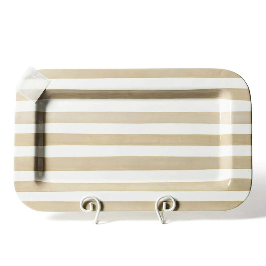 Neutral Stripe Mini Entertaining Rectangle Platter
