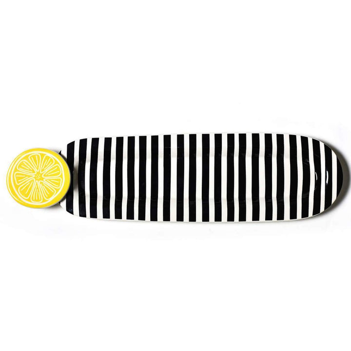 Black Stripe Mini Entertaining Skinny Oval Platter